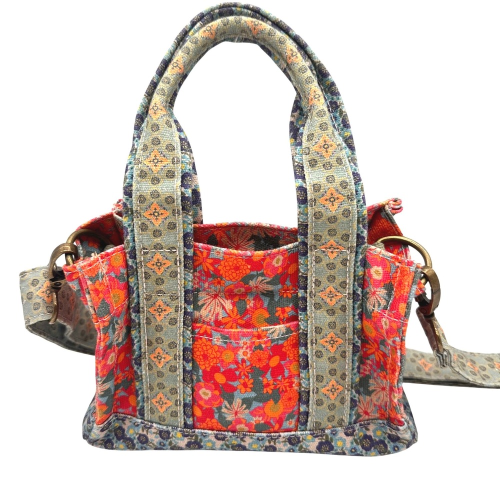 NATURAL LIFE Floral Red Orange Patterned Mini Tote